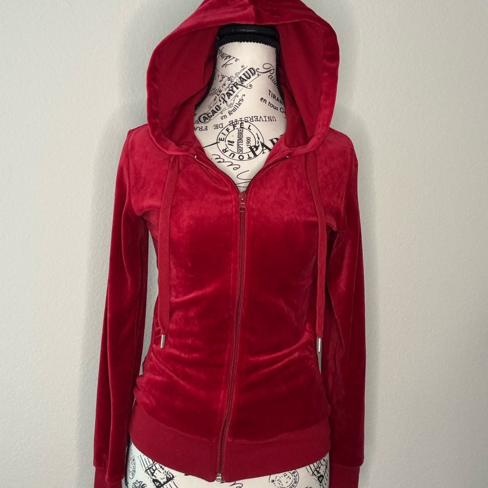Red Velour Hoodie